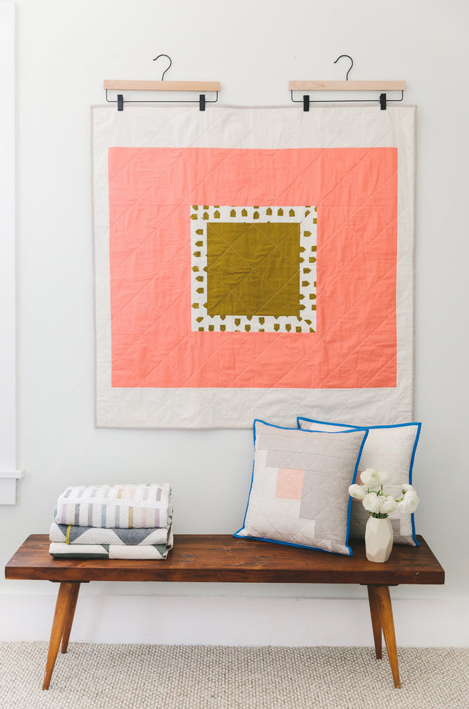framed houses baby quilt