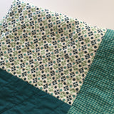 Teal-and-Mint Diamond Small Throw Quilt