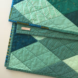 Teal-and-Mint Diamond Small Throw Quilt