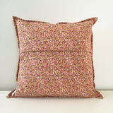 Pink-and-Mustard Quilted Throw Pillow
