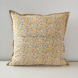 Mustard-and-Gold Quilted Throw Pillow