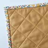 Mustard-and-Gold Quilted Throw Pillow
