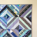 Blue Scrappy Diamond Throw Quilt