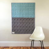 Blue Scrappy Diamond Throw Quilt