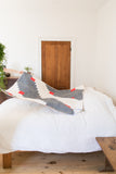 Polka-Dot Chambray Log Cabin Throw Quilt