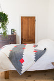 Polka-Dot Chambray Log Cabin Throw Quilt