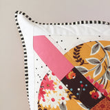 Modern Mustard-and-Pink Throw Pillow