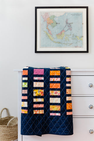 Navy Scrappy Coin Quilt