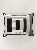Neutral Improv Patchwork Lumbar Throw Pillow No. 1