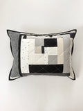 Neutral Improv Patchwork Lumbar Throw Pillow No. 2