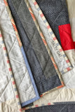 Polka-Dot Chambray Log Cabin Throw Quilt