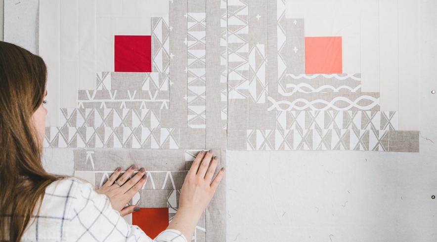 Cotton & Flax Improv Log Cabin Quilt in progress