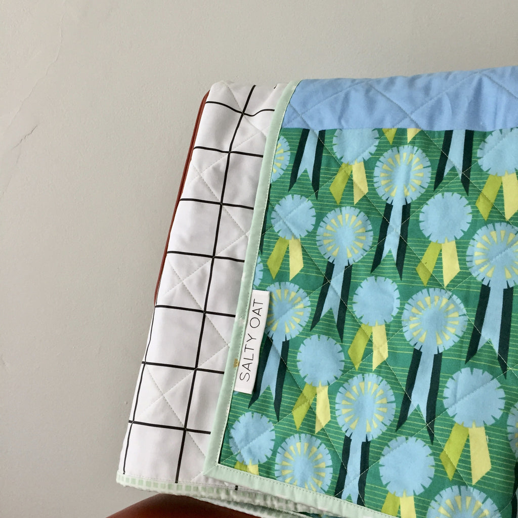 windowpane whole-cloth baby quilt