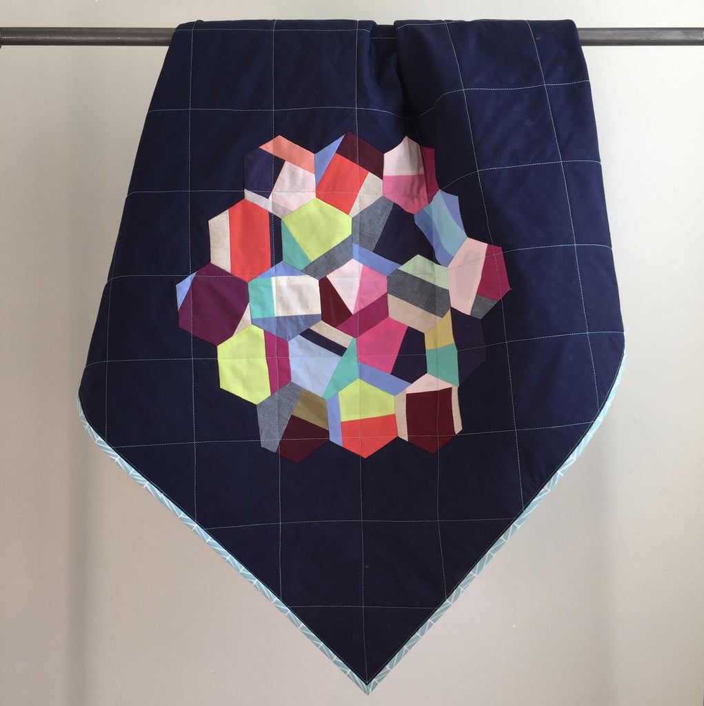 a hexagon baby quilt for natalie