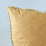Mustard-and-Gold Quilted Throw Pillow