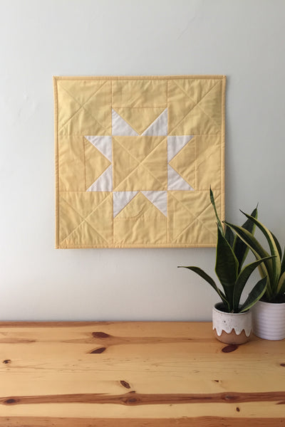 Yellow Sawtooth Star Wall Quilt