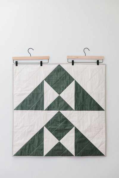 Hunter Green Hill-and-Valley Baby Quilt