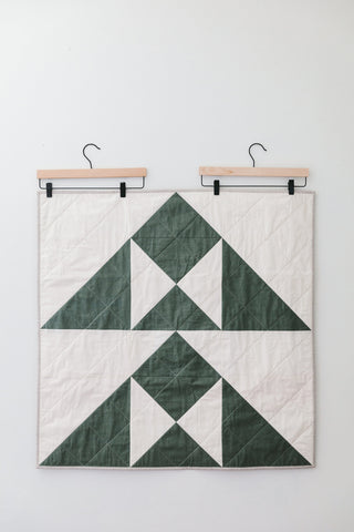 Hunter Green Hill-and-Valley Baby Quilt