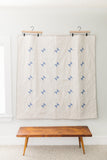 Blue-and-Cream Amish Hourglass Throw Quilt