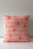 Orange Geometric Chevron Throw Pillow