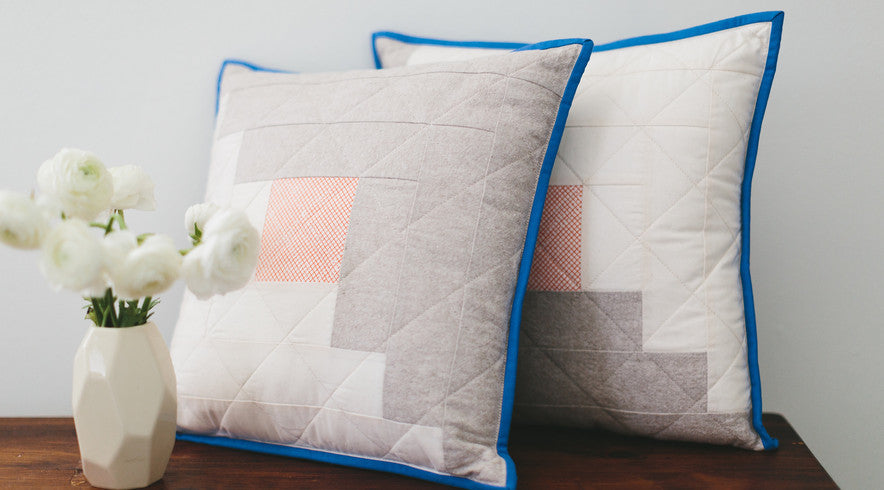 Log Cabin Pillows by Salty Oat
